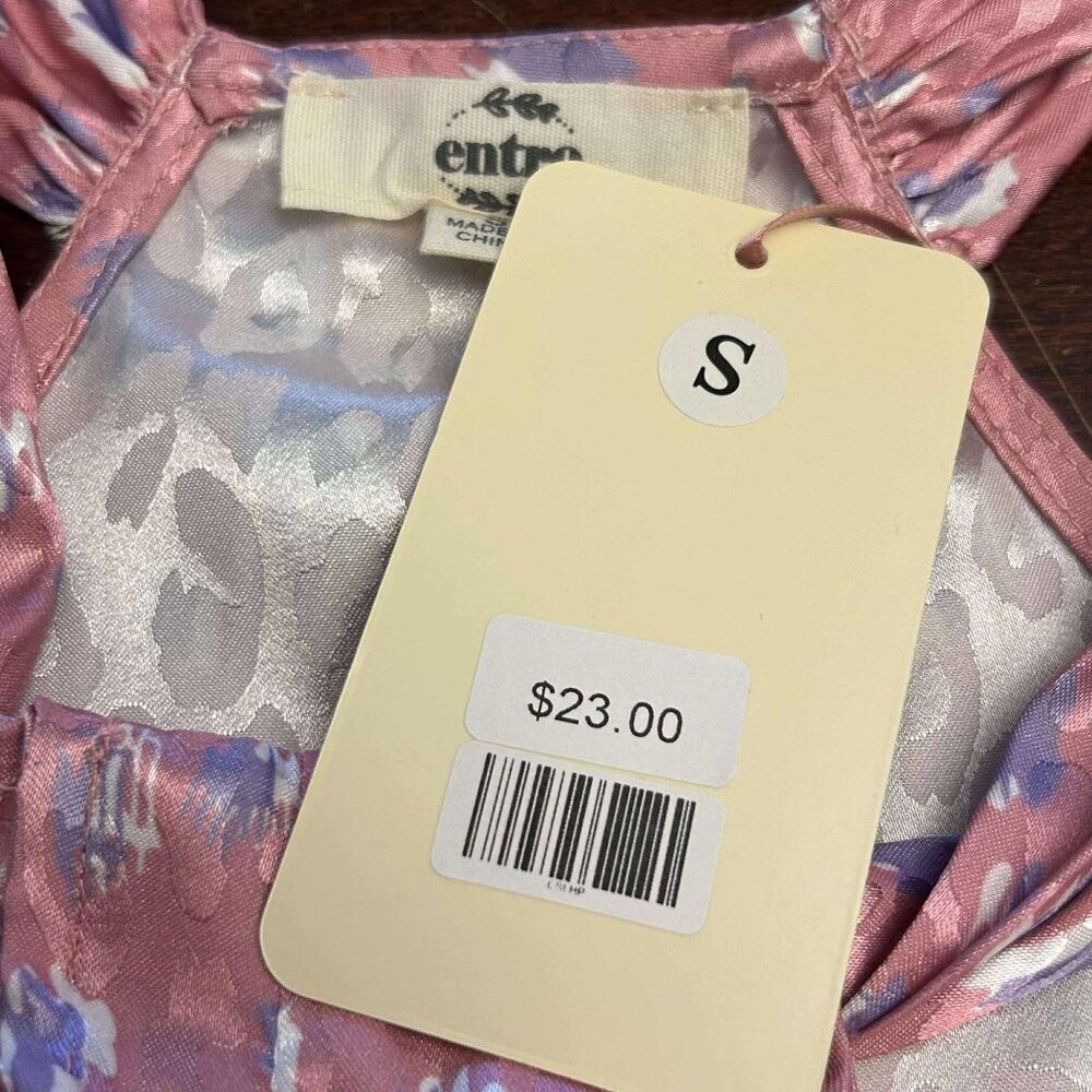 Boutique Top Women Size Small Medium Large Animal Print Pink Purple Silky NEW - Picture 13 of 13